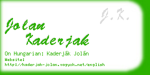 jolan kaderjak business card